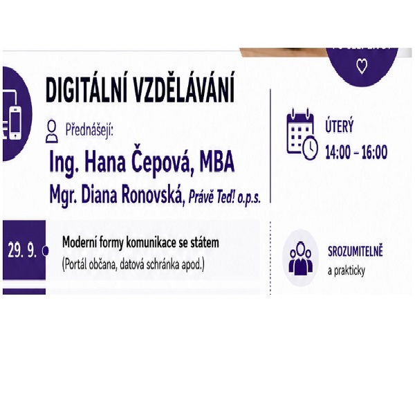 DIGITÁLNÍ VZDĚLÁVÁNÍ Ing. Hana Čepová, MBA; Mgr. Diana Ronovská, Právě teď o.p.s.
